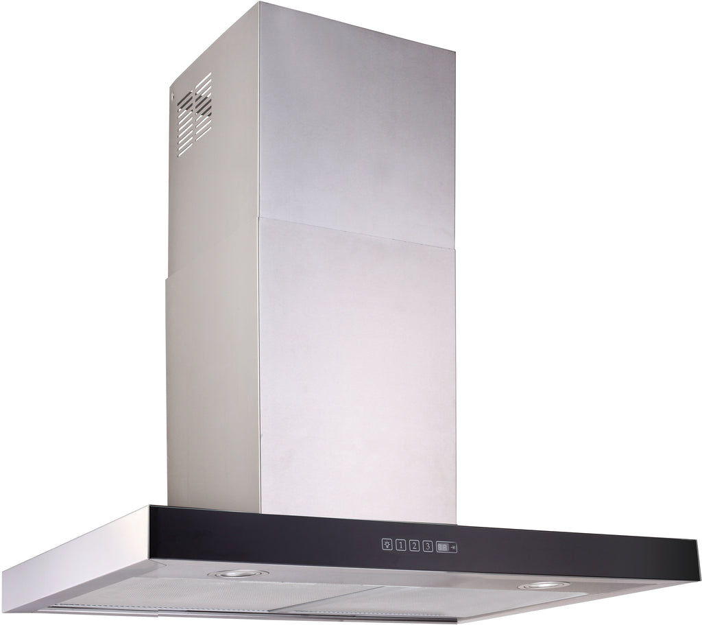 BLACK GLASS CANOPY RANGEHOOD - 600MM