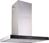 BLACK GLASS CANOPY RANGEHOOD - 600MM