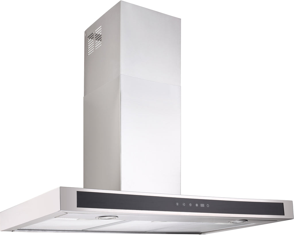 BLACK GLASS CANOPY RANGEHOOD - 900MM