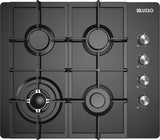 GAS COOKTOP - 600MM BLACK GLASS