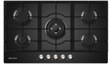 GAS COOKTOP - 900MM BLACK GLASS