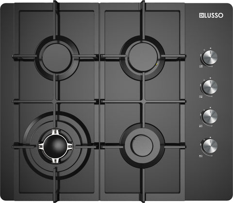 GAS COOKTOP - 600MM BLACK GLASS